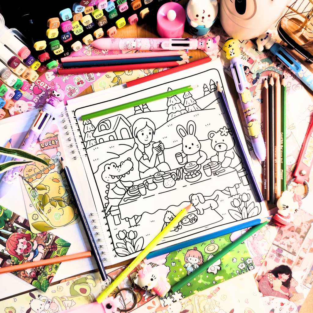 Cozy Girl & Friends cozy coloring book