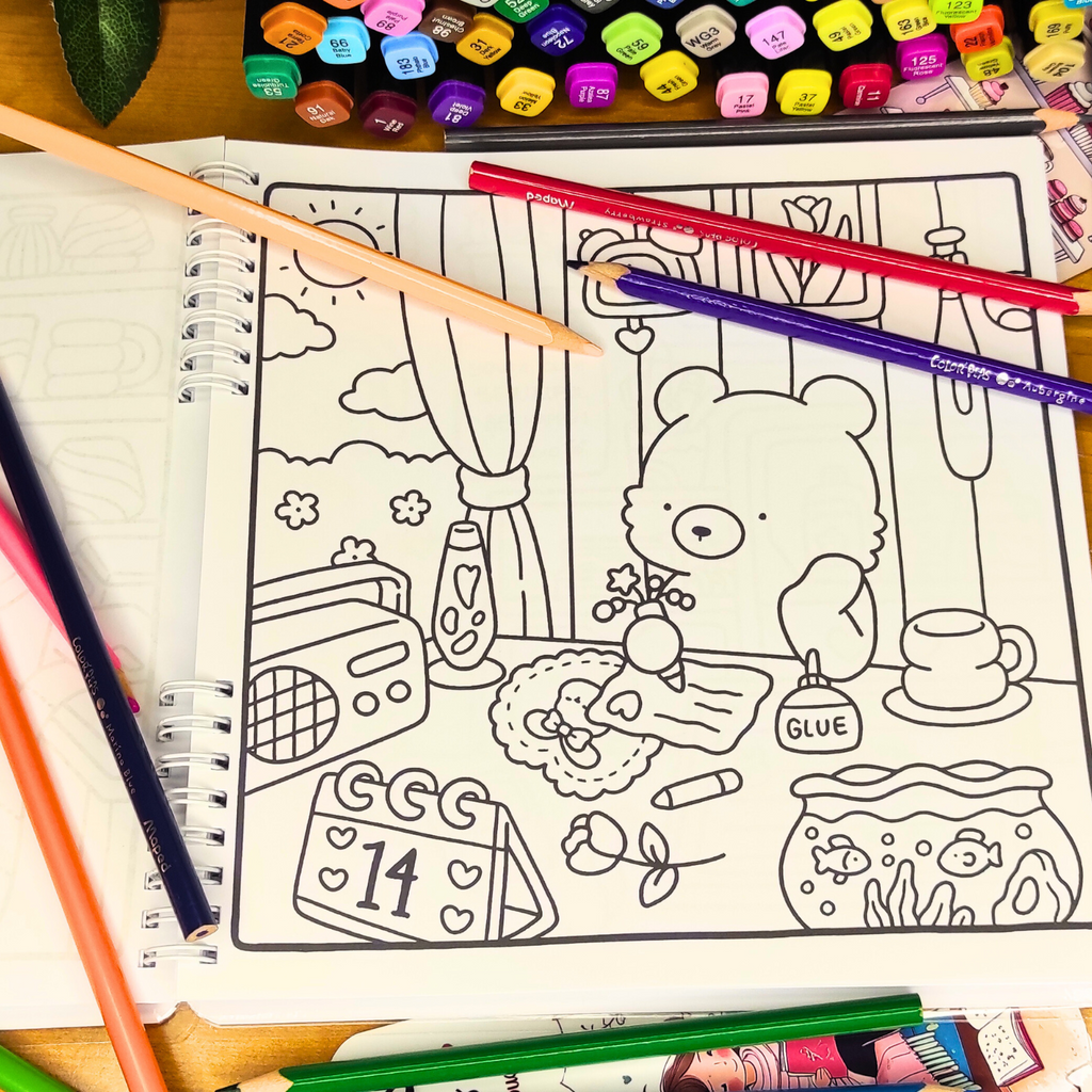 🍪☕ Pause Câline – Cozy Kawaii Coloring Book for Adults 🐾🌸