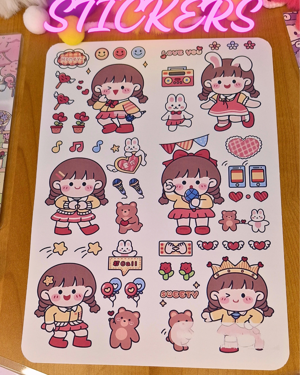 🎀🌸 Cute Sticker Sheet (A5) 🌸🎀