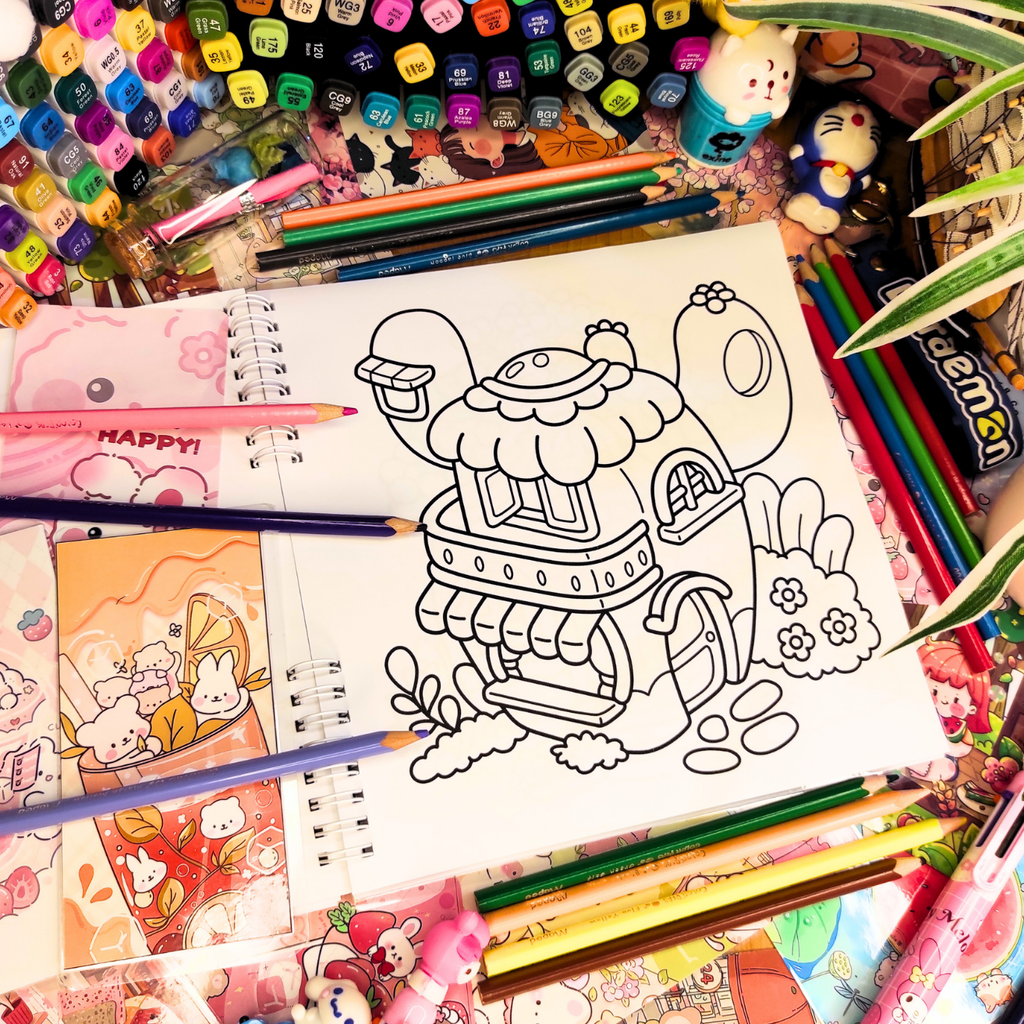 Comfy Spaces Coloring Book