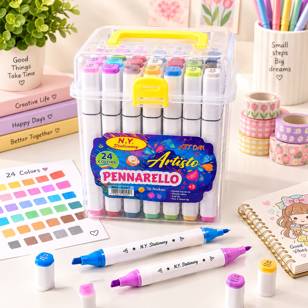 🎨 24 Alcohol-Based Dual-Tip Markers — Ink Link 2
