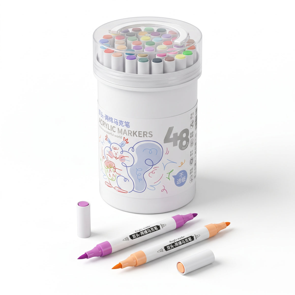 🎨48 -Color Acrylic Dual-Tip Markers