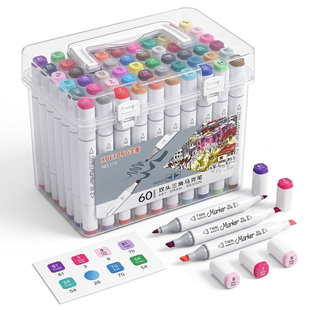 🎨 60 Dual-Tip Alcohol-Based Markers — Ink Link