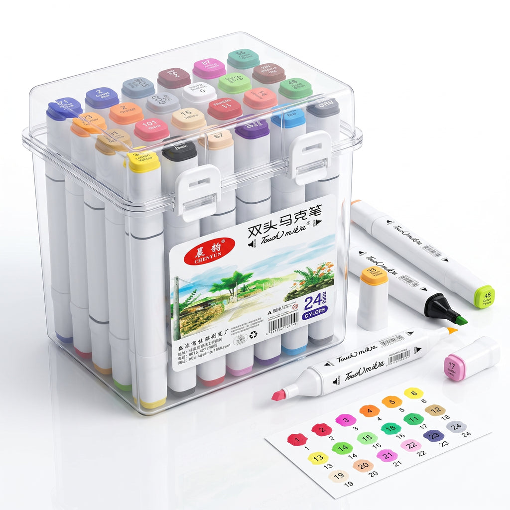 🎨 24 Alcohol-Based Dual-Tip Markers — Ink Link