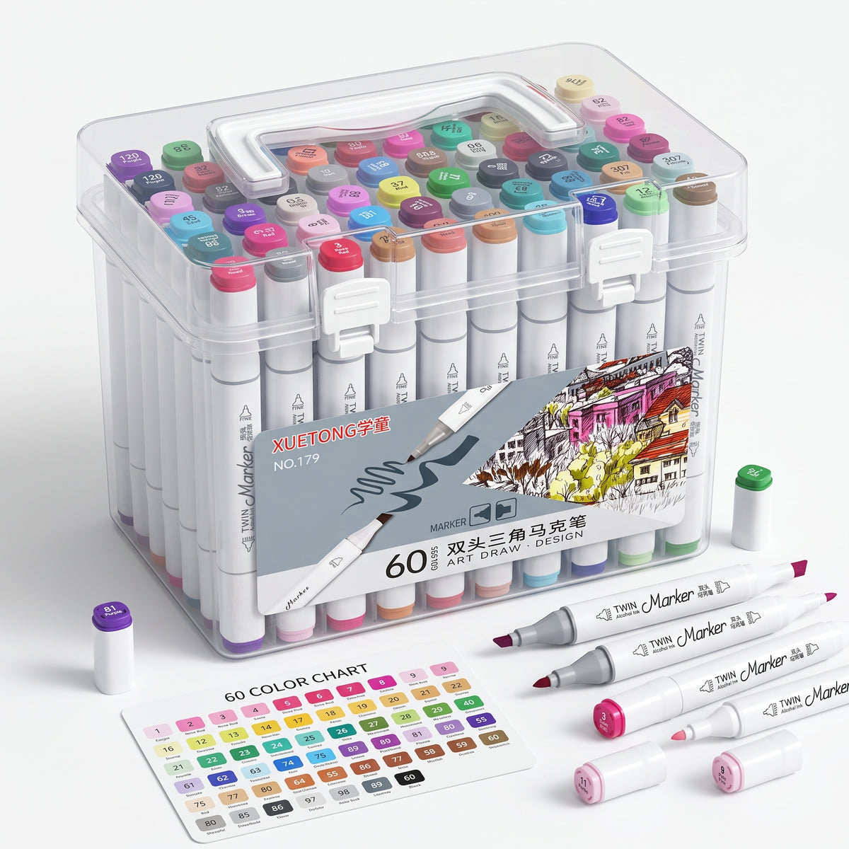 🎨 60 Dual-Tip Alcohol-Based Markers — Ink Link