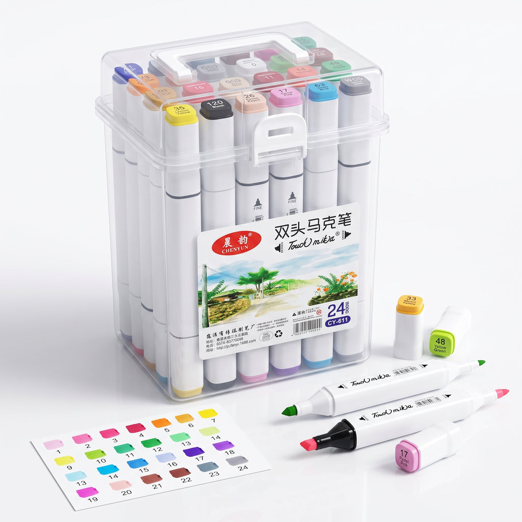 🎨 24 Alcohol-Based Dual-Tip Markers — Ink Link