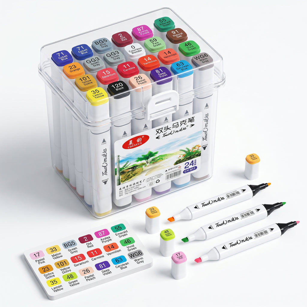 🎨 24 Alcohol-Based Dual-Tip Markers — Ink Link