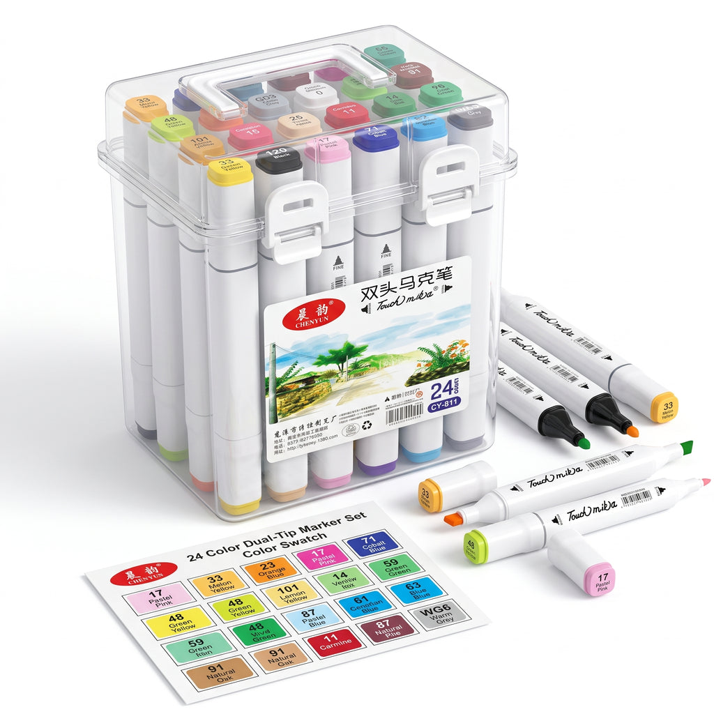 🎨 24 Alcohol-Based Dual-Tip Markers — Ink Link