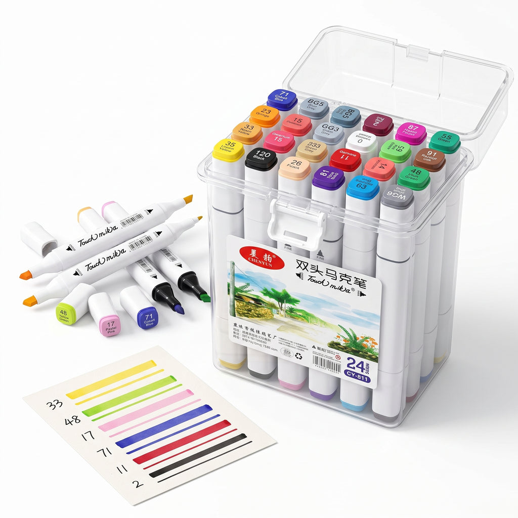 🎨 24 Alcohol-Based Dual-Tip Markers — Ink Link