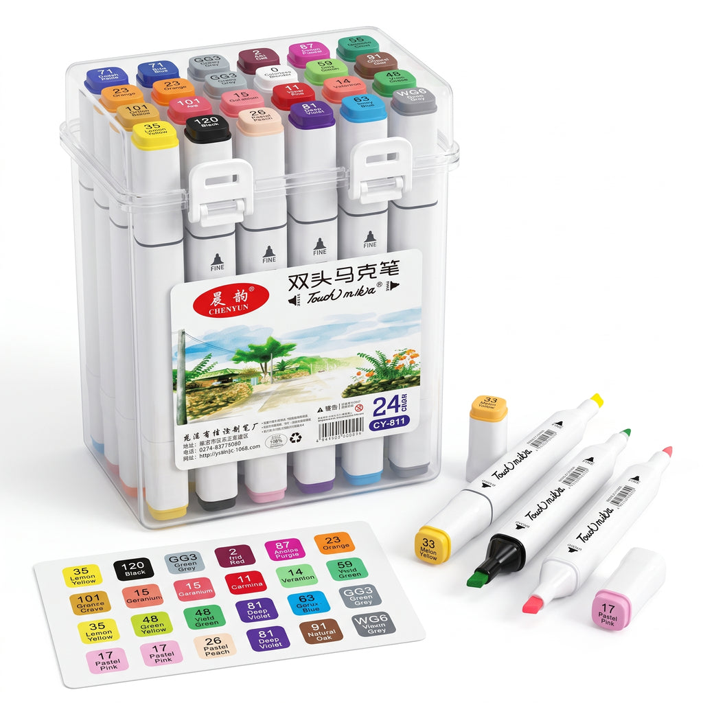 🎨 24 Alcohol-Based Dual-Tip Markers — Ink Link