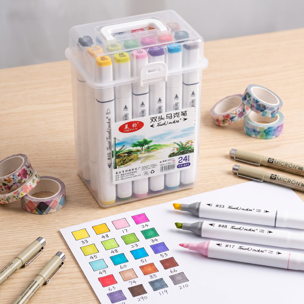 🎨 24 Alcohol-Based Dual-Tip Markers — Ink Link