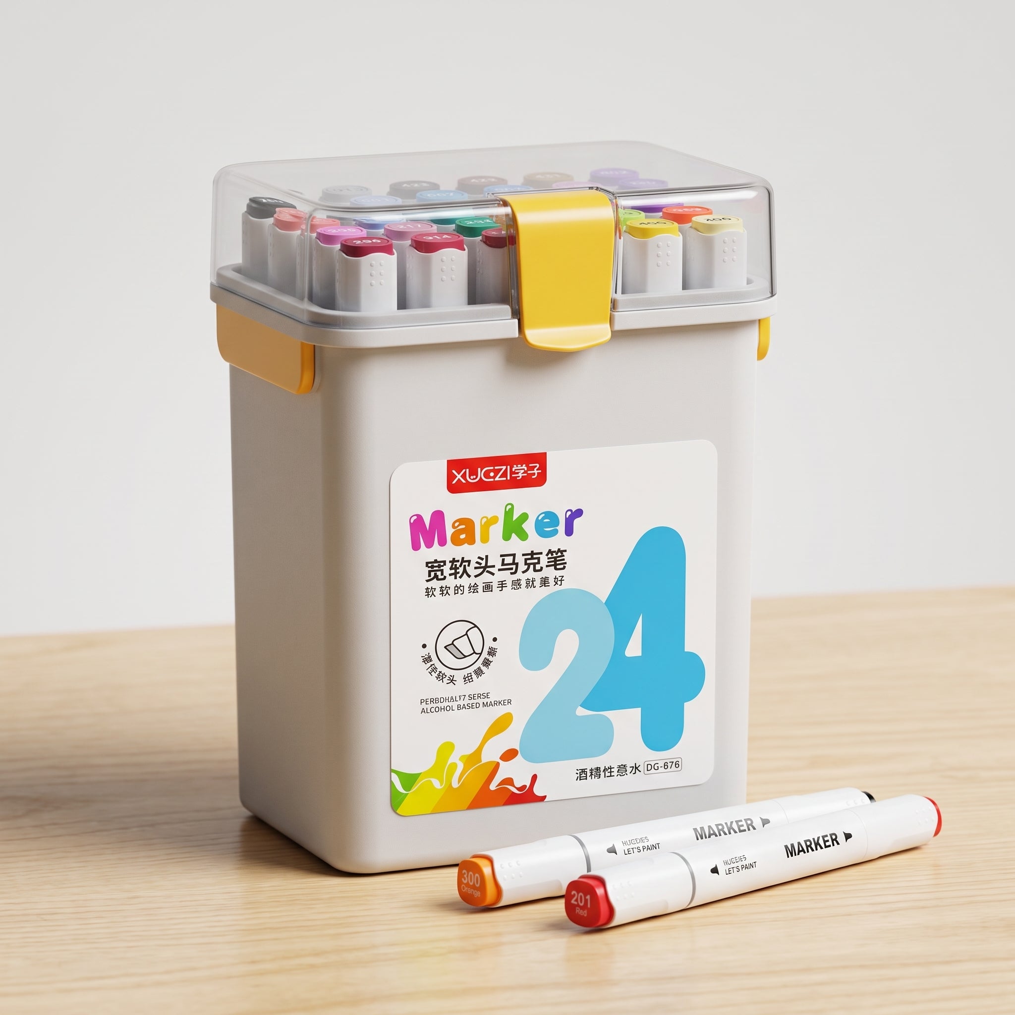🎨 24 Colors Professional Alcohol-Based Dual Tip Art Markers Set – Double Headed Sketch Pens for Drawing, Illustration, Design & Coloring