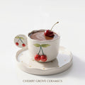 🍒 Red Cherry Ceramic Hot Chocolate Mug & Saucer Set – Cute Cozy Cup for Coffee, Tea &Warm Drinks (Copy)