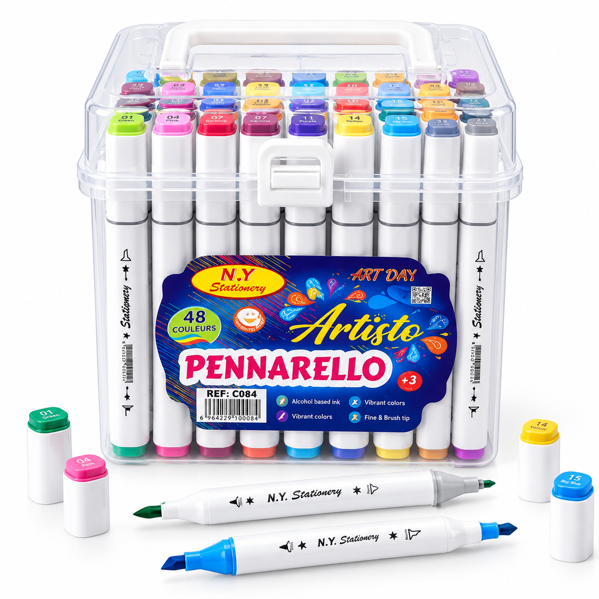 🎨 48 ARTISTO Dual-Tip Alcohol-Based Markers — Ink Link