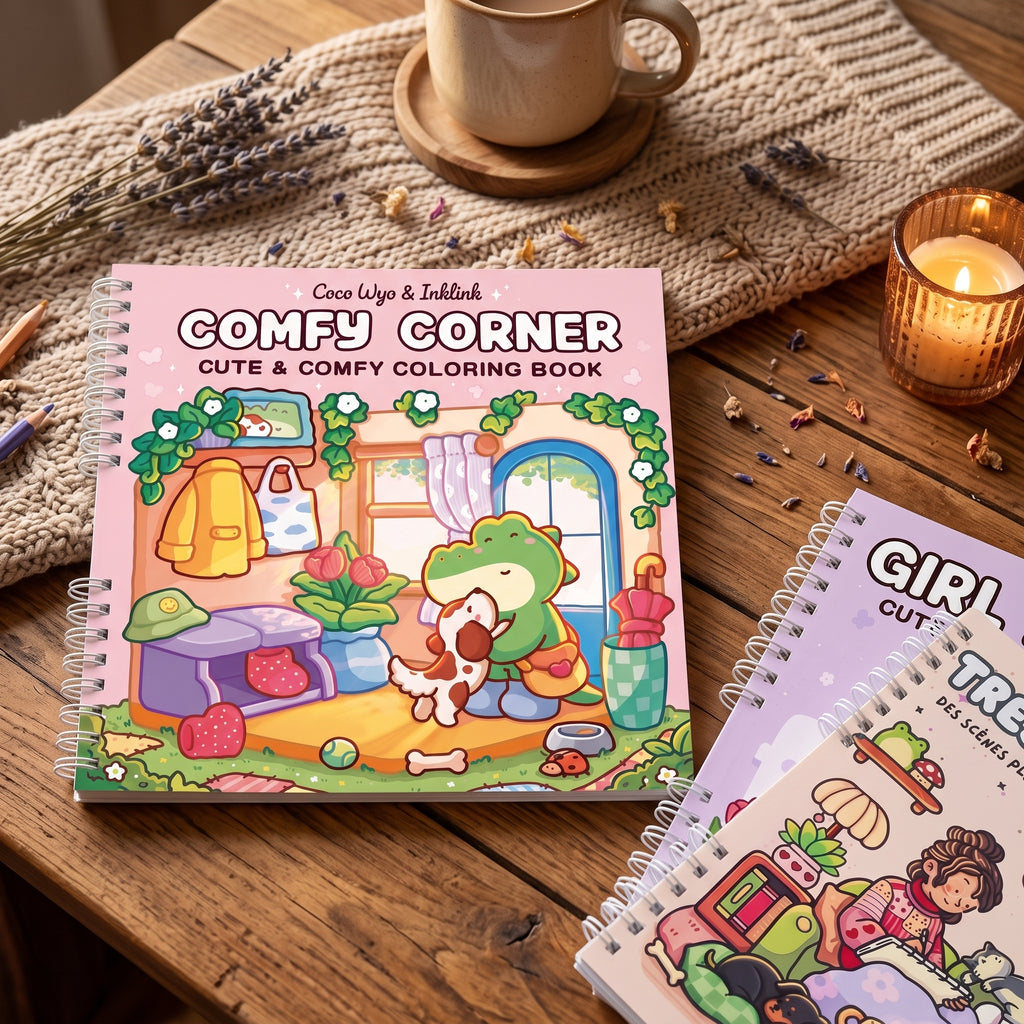 🌸 Comfy Corner Coloring Book – A Cozy Escape into Creativity 🎨💗