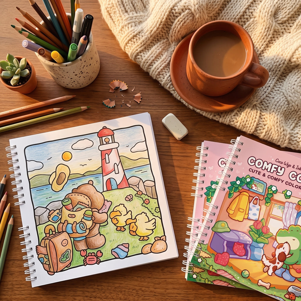 🌸 Comfy Corner Coloring Book – A Cozy Escape into Creativity 🎨💗