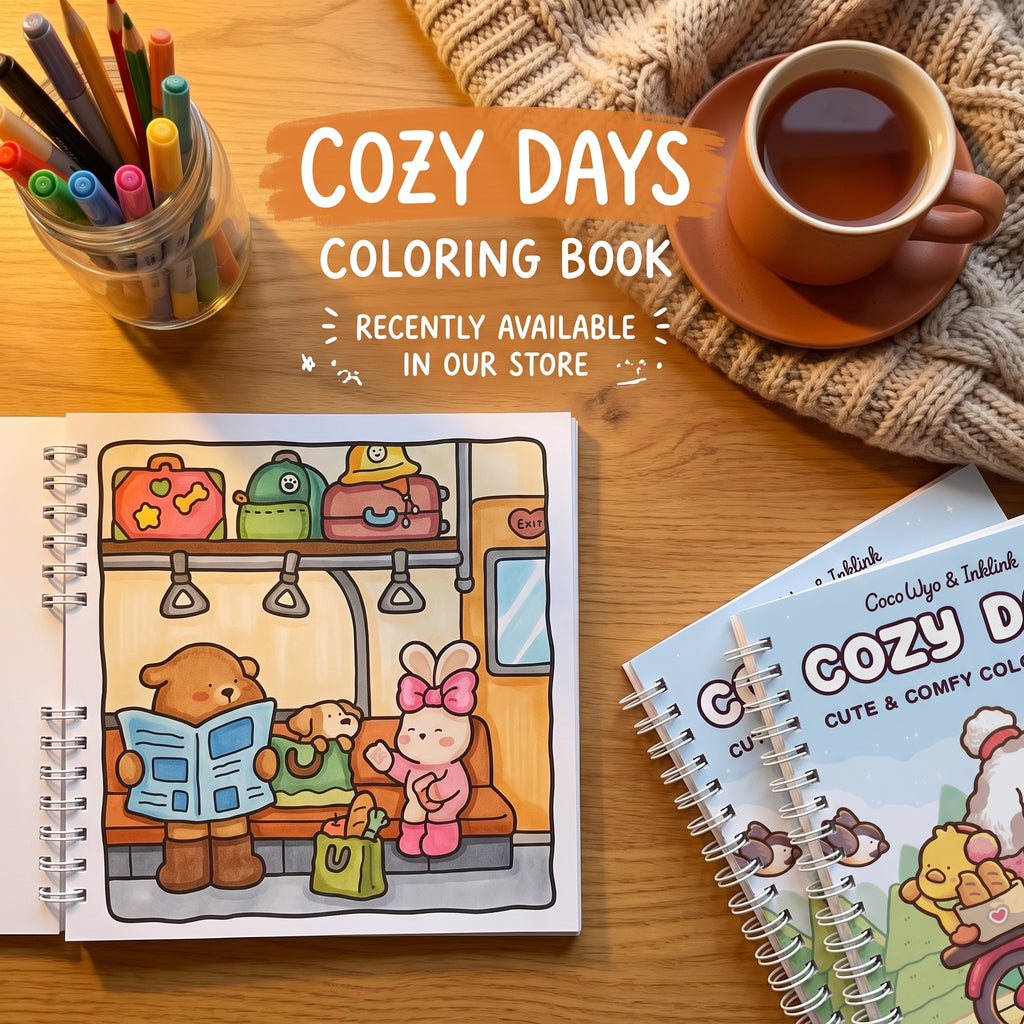🌸 Cozy Days – Cute & Cozy Coloring Book | A Little Escape into Everyday Happiness