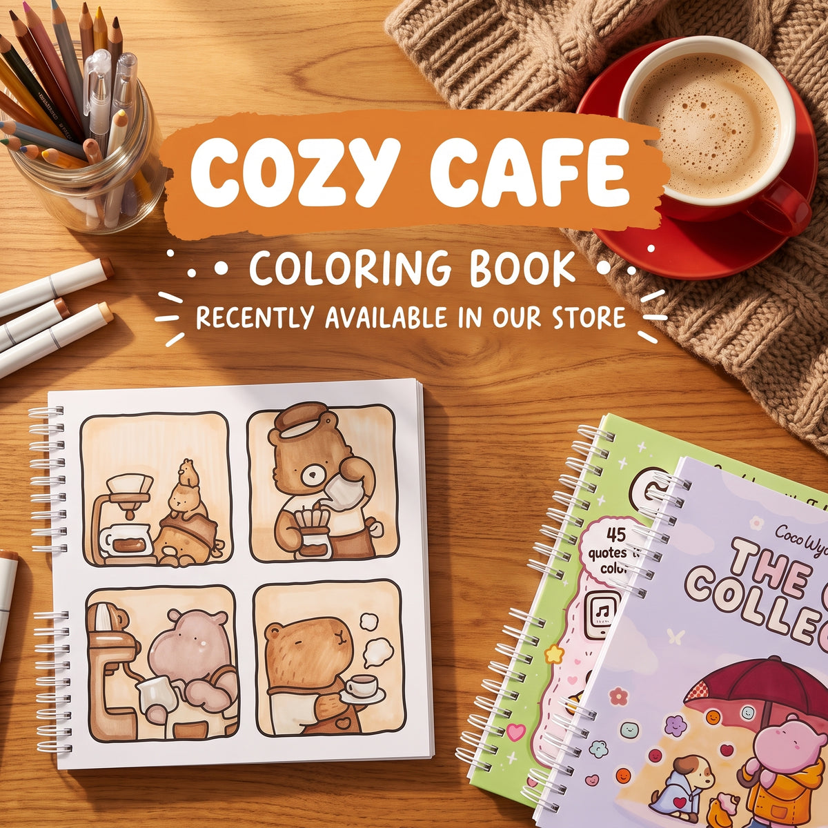 ☕ Cozy Cafe – Cute & Cozy Coloring Book | Your Little Escape into a World of Warmth