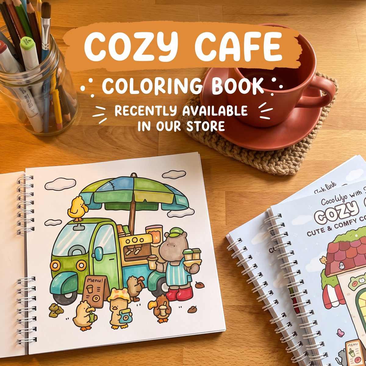 ☕ Cozy Cafe – Cute & Cozy Coloring Book | Your Little Escape into a World of Warmth