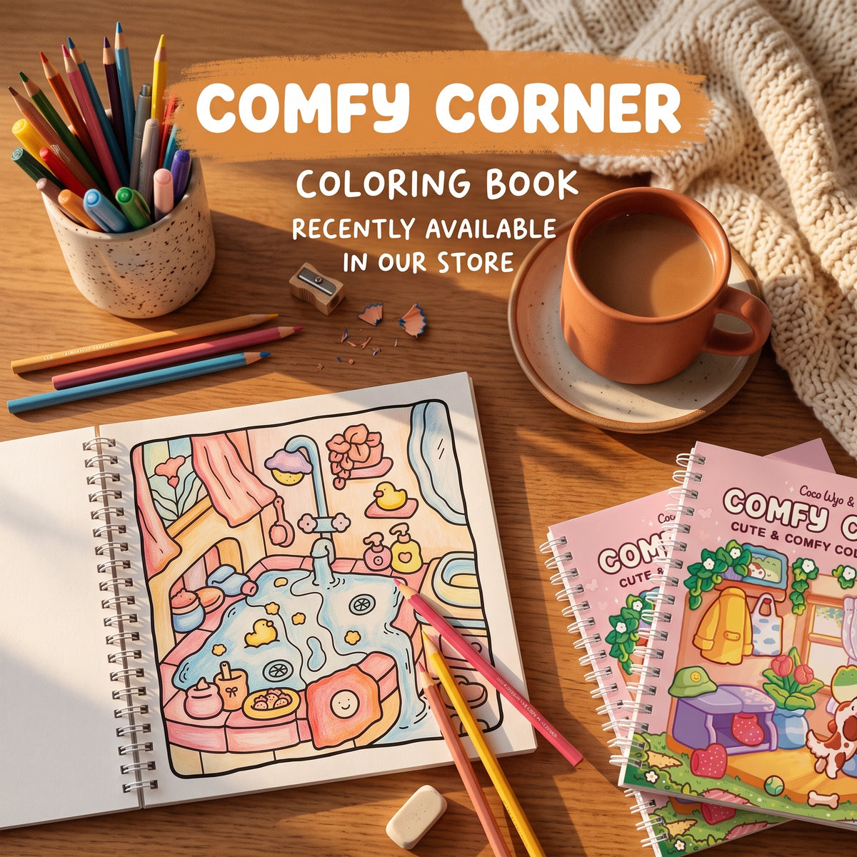 🌸 Comfy Corner Coloring Book – A Cozy Escape into Creativity 🎨💗