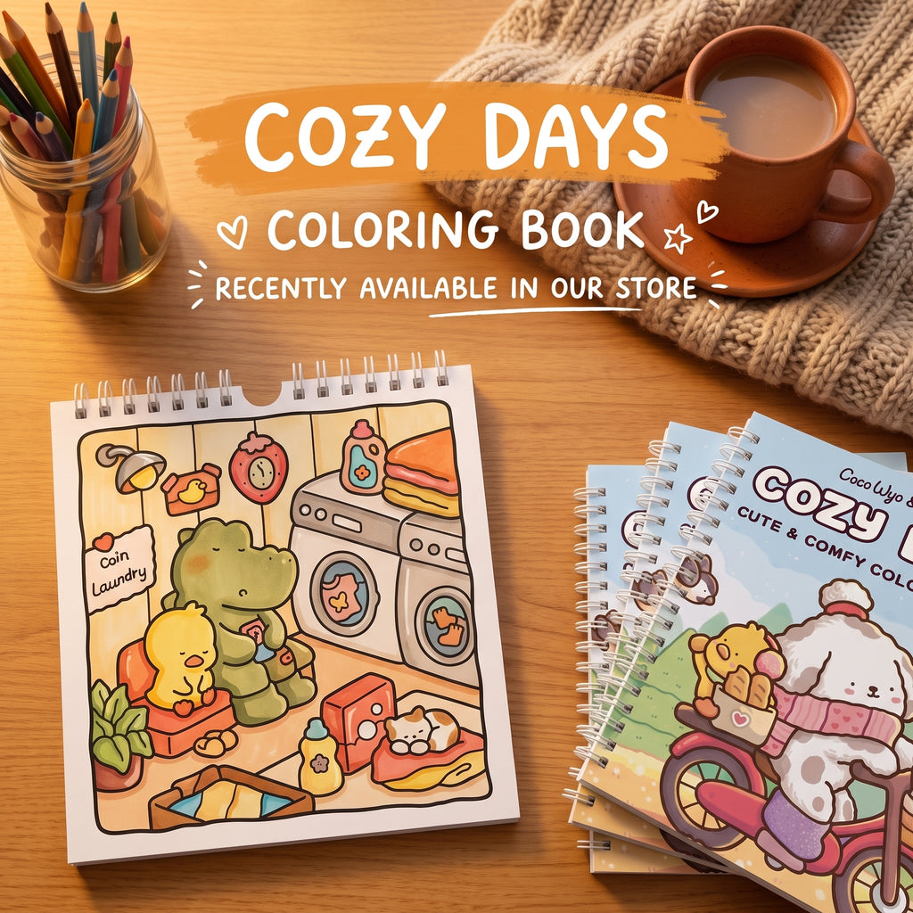 🌸 Cozy Days – Cute & Cozy Coloring Book | A Little Escape into Everyday Happiness