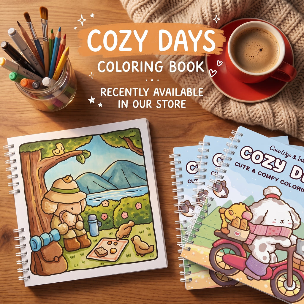 🌸 Cozy Days – Cute & Cozy Coloring Book | A Little Escape into Everyday Happiness