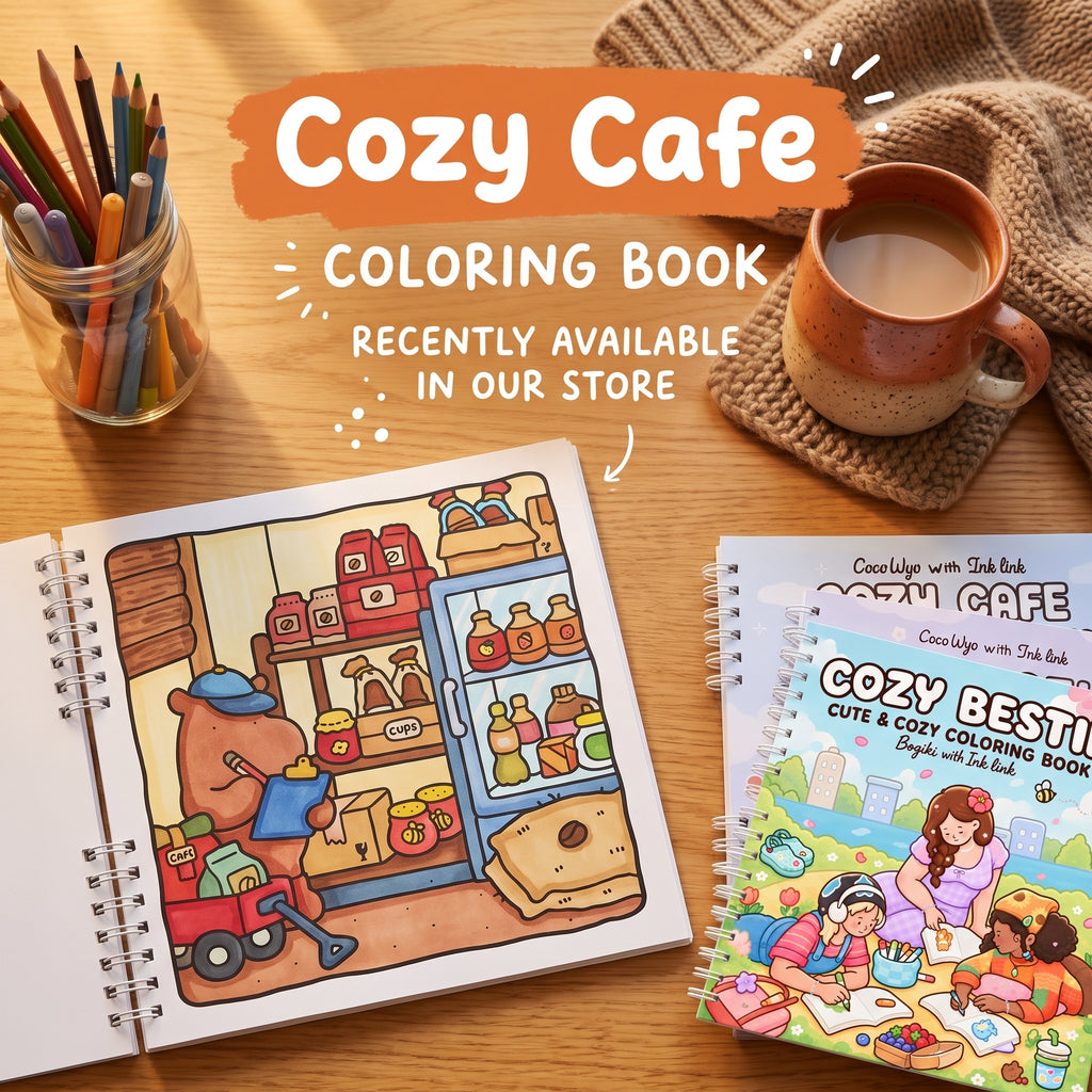 ☕ Cozy Cafe – Cute & Cozy Coloring Book | Your Little Escape into a World of Warmth