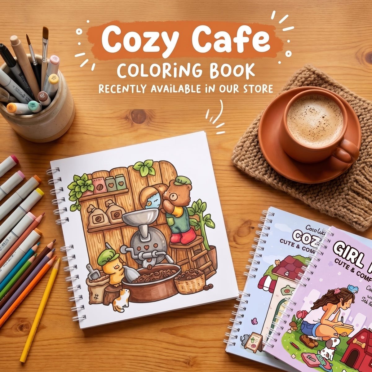 ☕ Cozy Cafe – Cute & Cozy Coloring Book | Your Little Escape into a World of Warmth