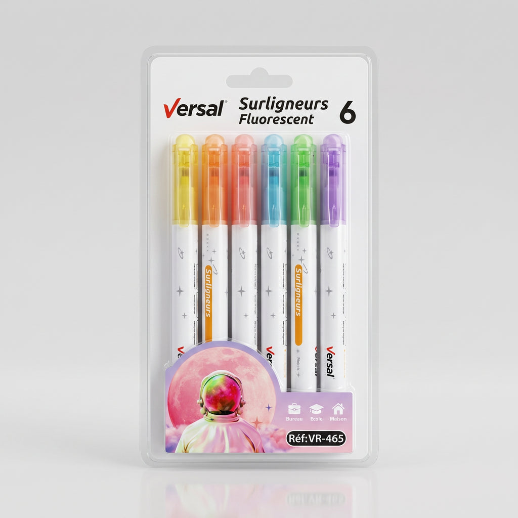🖍️✨ Versal 6-Color Fluorescent Highlighters MARKER