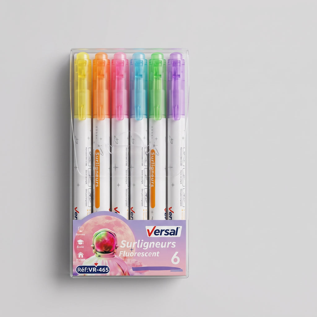 🖍️✨ Versal 6-Color Fluorescent Highlighters MARKER