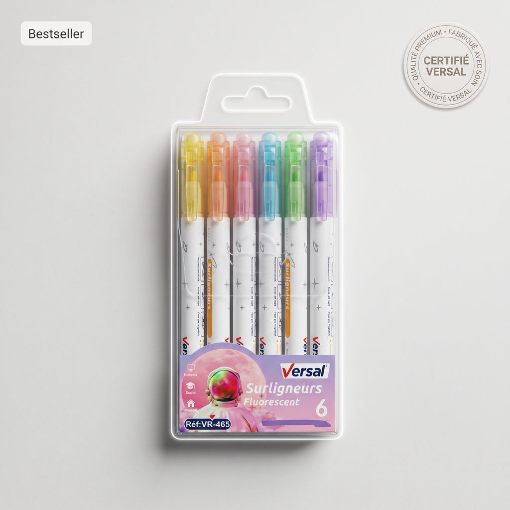 🖍️✨ Versal 6-Color Fluorescent Highlighters MARKER