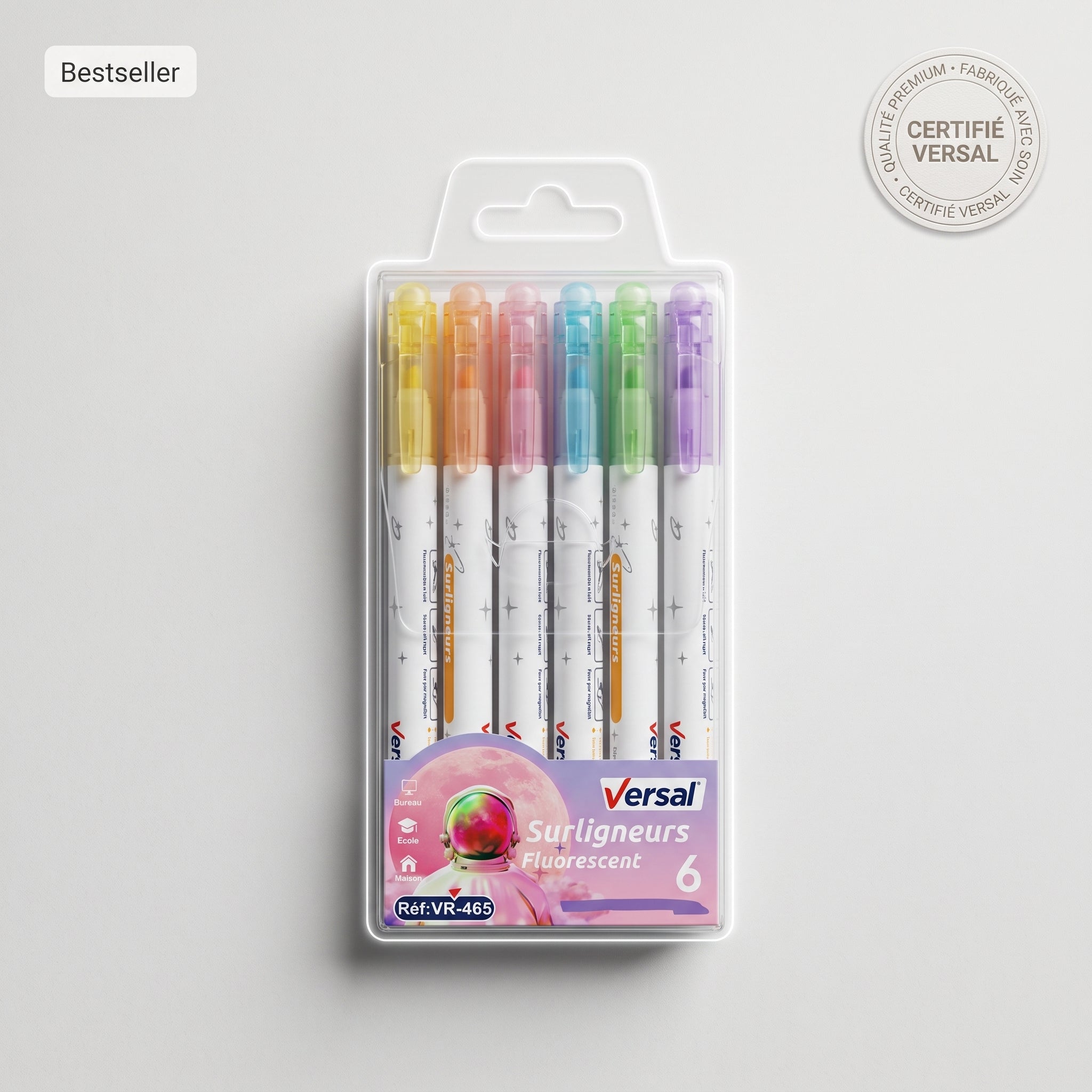6-Piece Scented Fluorescent Highlighter Marker Set – Colorful Neon Chisel Tip Markers for Studying, Journaling, Office & School