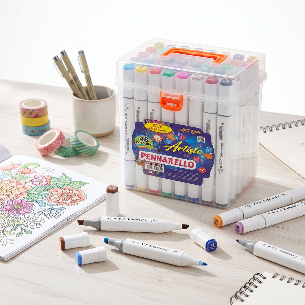 🎨 48 ARTISTO Dual-Tip Alcohol-Based Markers — Ink Link