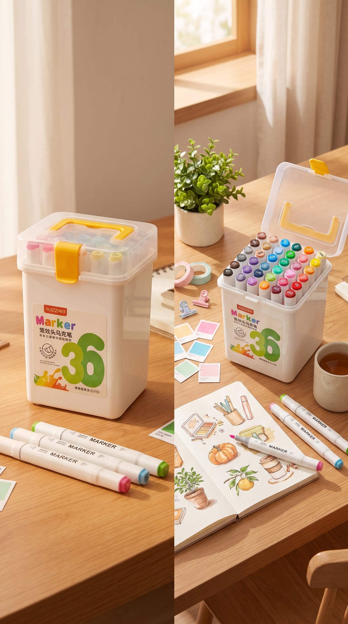 🎨 36 Alcohol-Based Dual-Tip Markers — Ink Link