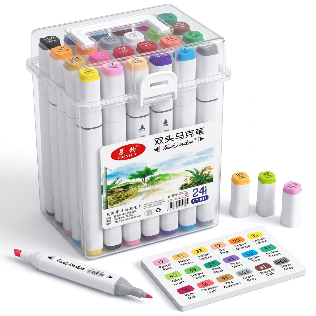 🎨 24 Alcohol-Based Dual-Tip Markers — Ink Link