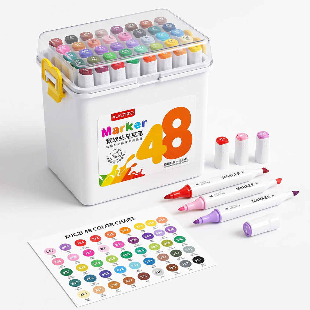 🎨 48 Dual-Tip Alcohol-Based Markers — Ink Link