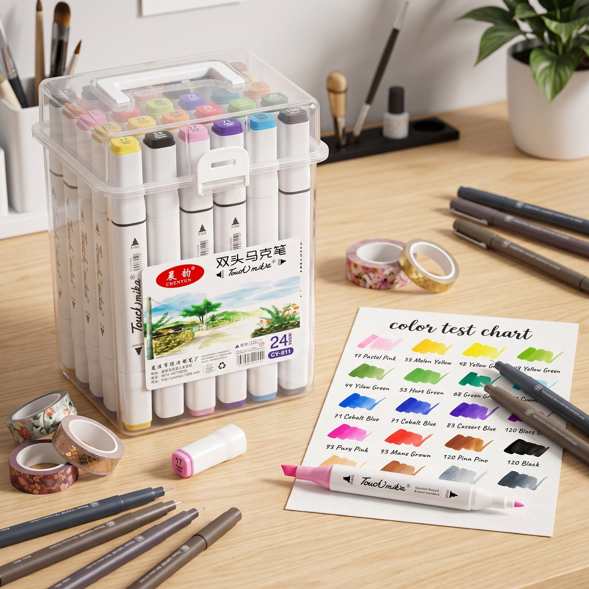 🎨 24 Alcohol-Based Dual-Tip Markers — Ink Link