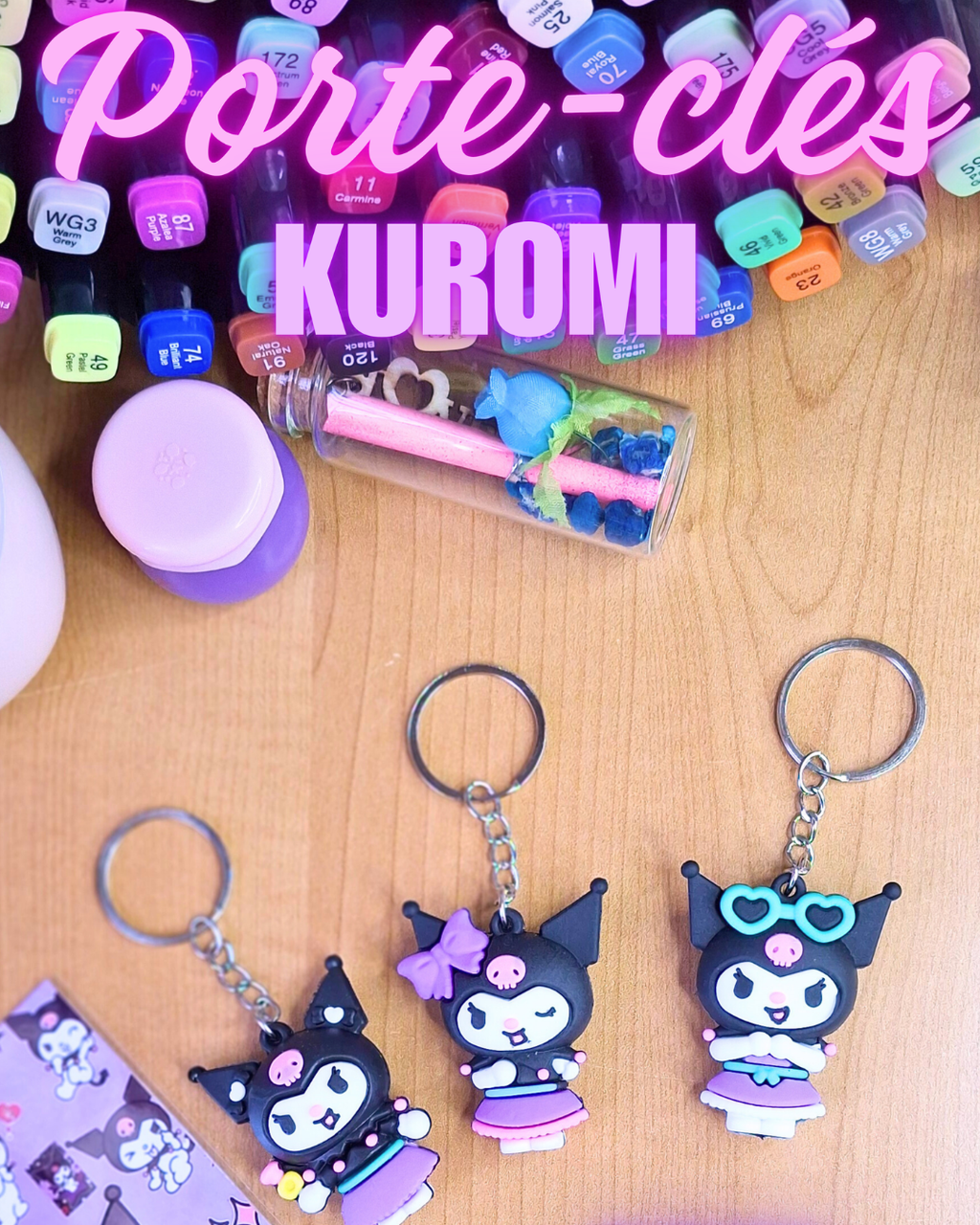 Porte-clés  “Kuromi” (sans bracelet) 💋