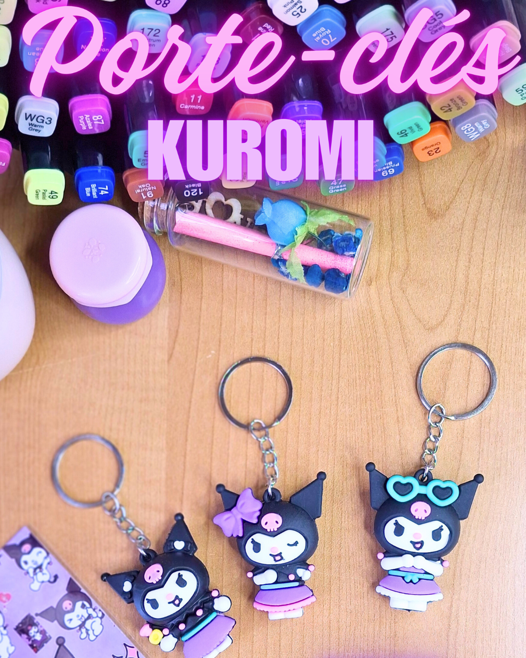 Porte-clés  “Kuromi” (sans bracelet) 💋