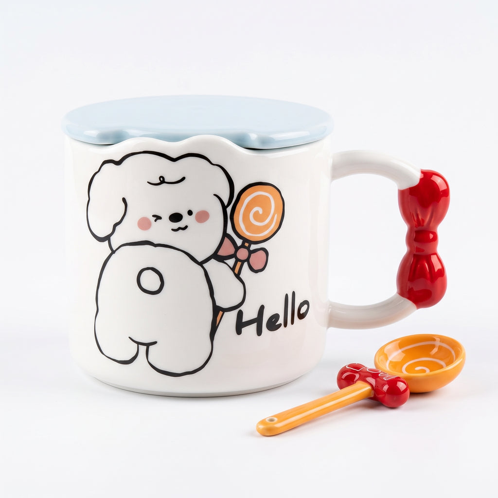 🍫 ☕ Cozy bear Hot Chocolate  Blue Mug Adorable Ceramic Cup with Matching Decorative Lid (Copy)