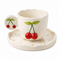 🍒 Hand-Painted Cherry Relief Ceramic Coffee Mug with Matching Tray – Microwave & Dishwasher Safe | Premium Cherry Mug Gift (Copy)