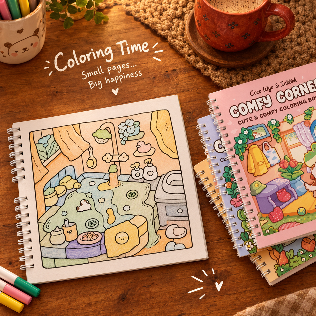 🌸 Comfy Corner Coloring Book – A Cozy Escape into Creativity 🎨💗