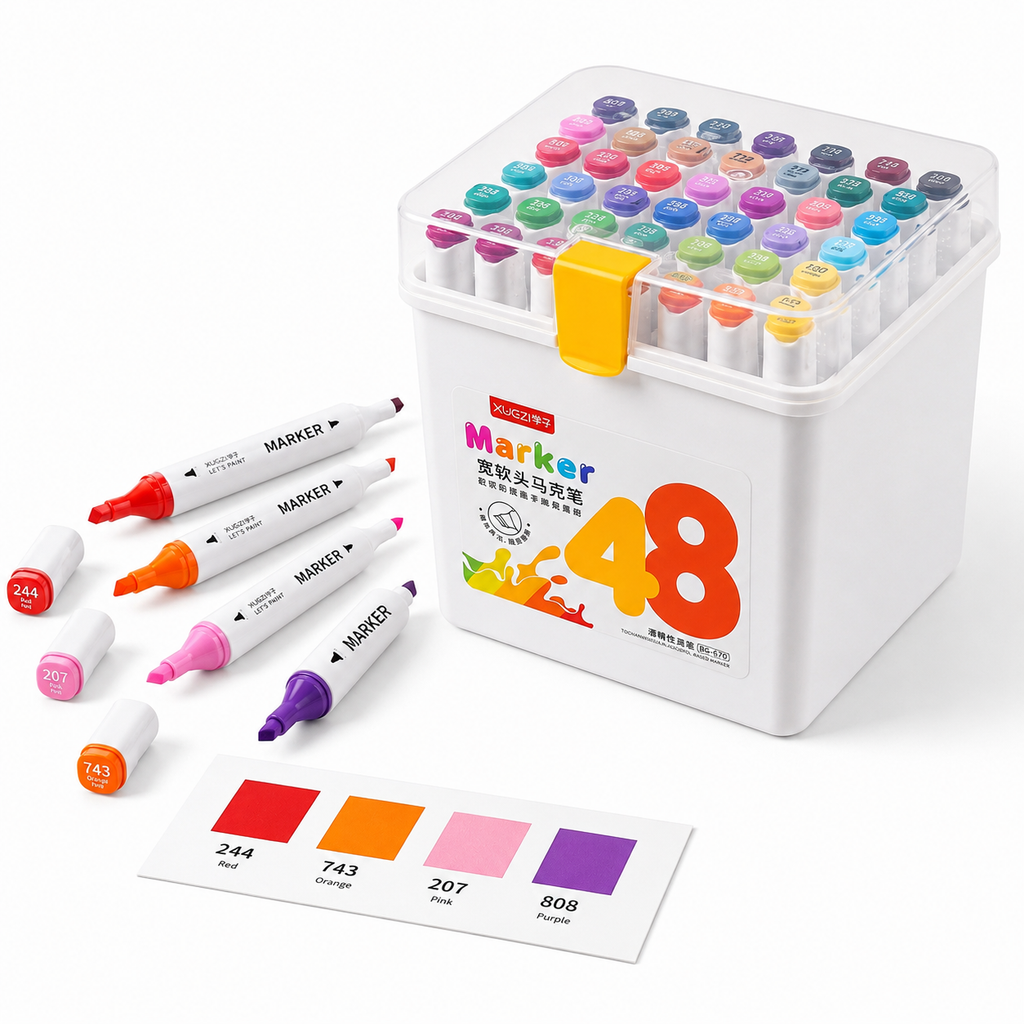 🎨 48 Dual-Tip Alcohol-Based Markers — Ink Link