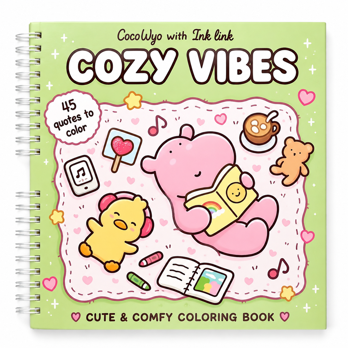 🌸🌷 Cozy Vibes Coloring book – Little Reminders, Happy Moments 🌷🌸