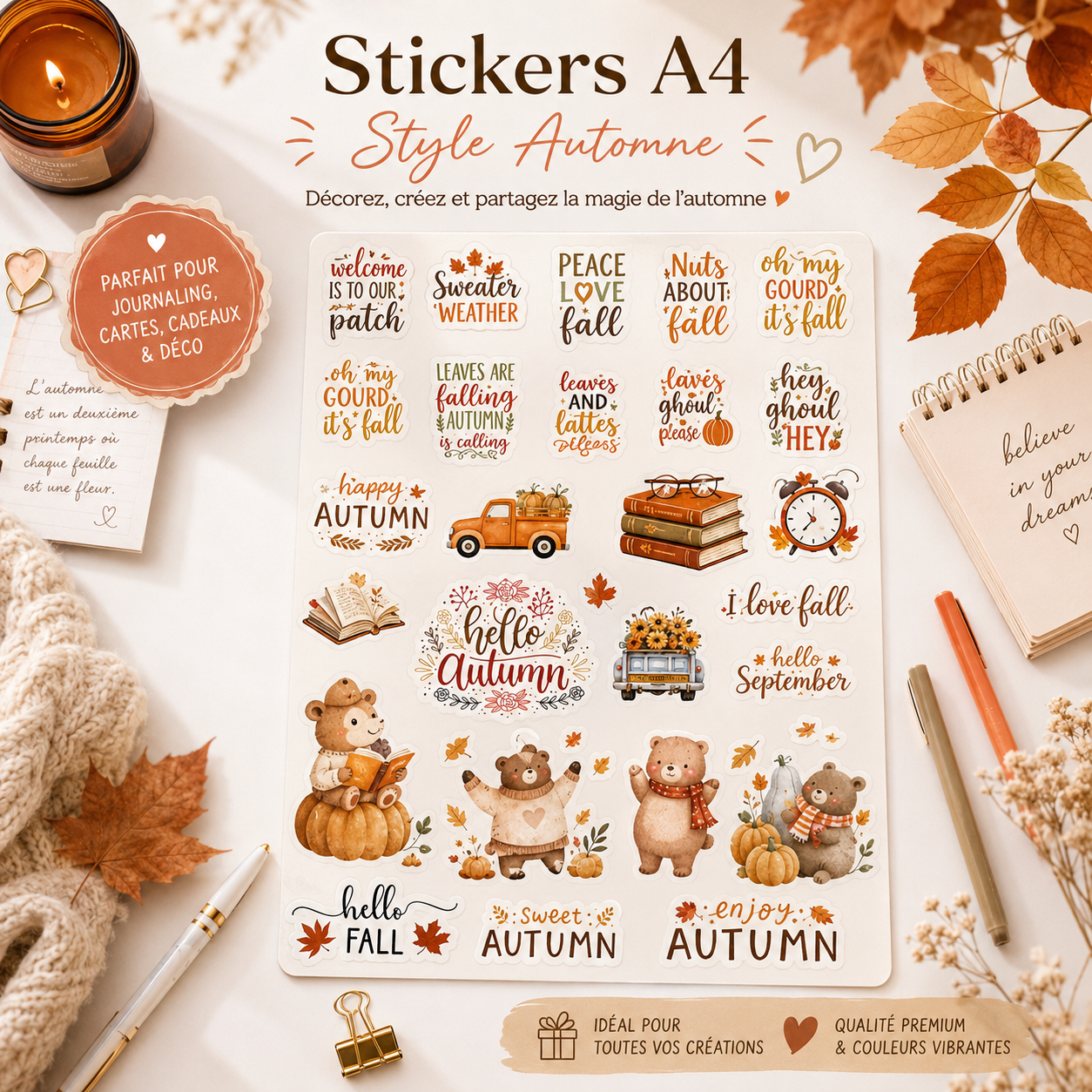 🎀🌸 Cute A4 Sticker Sheet 🌸🎀