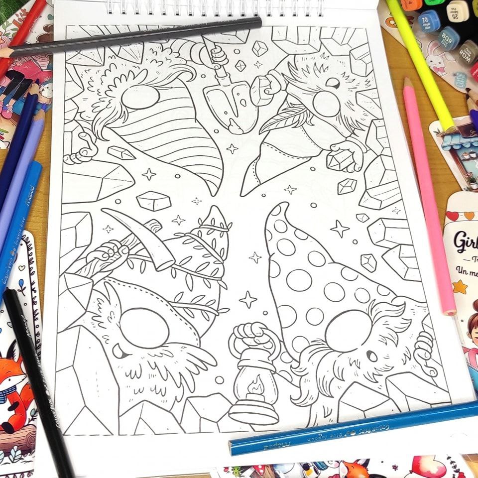 Le Royaume des Gnomes Coloring Book🍄