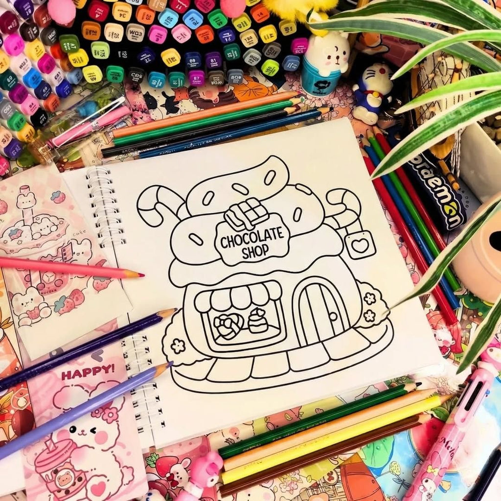 🏡✨Livre de Coloriage Petites Boutiques ✨🏡