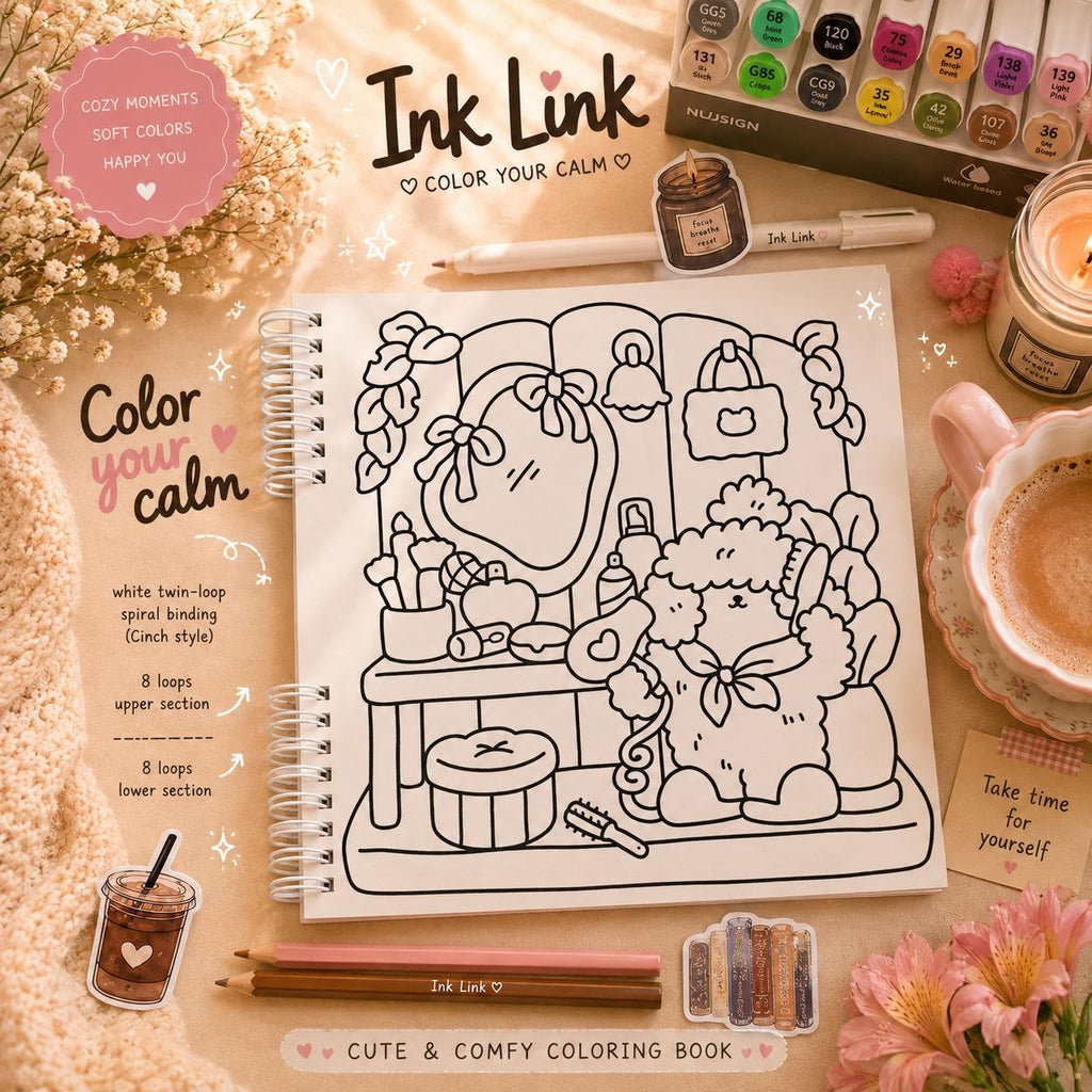 🌸🐰 Cozy Cuties Coloring Book – Sunny Days &amp; Little Animal Friends 🌸🐰