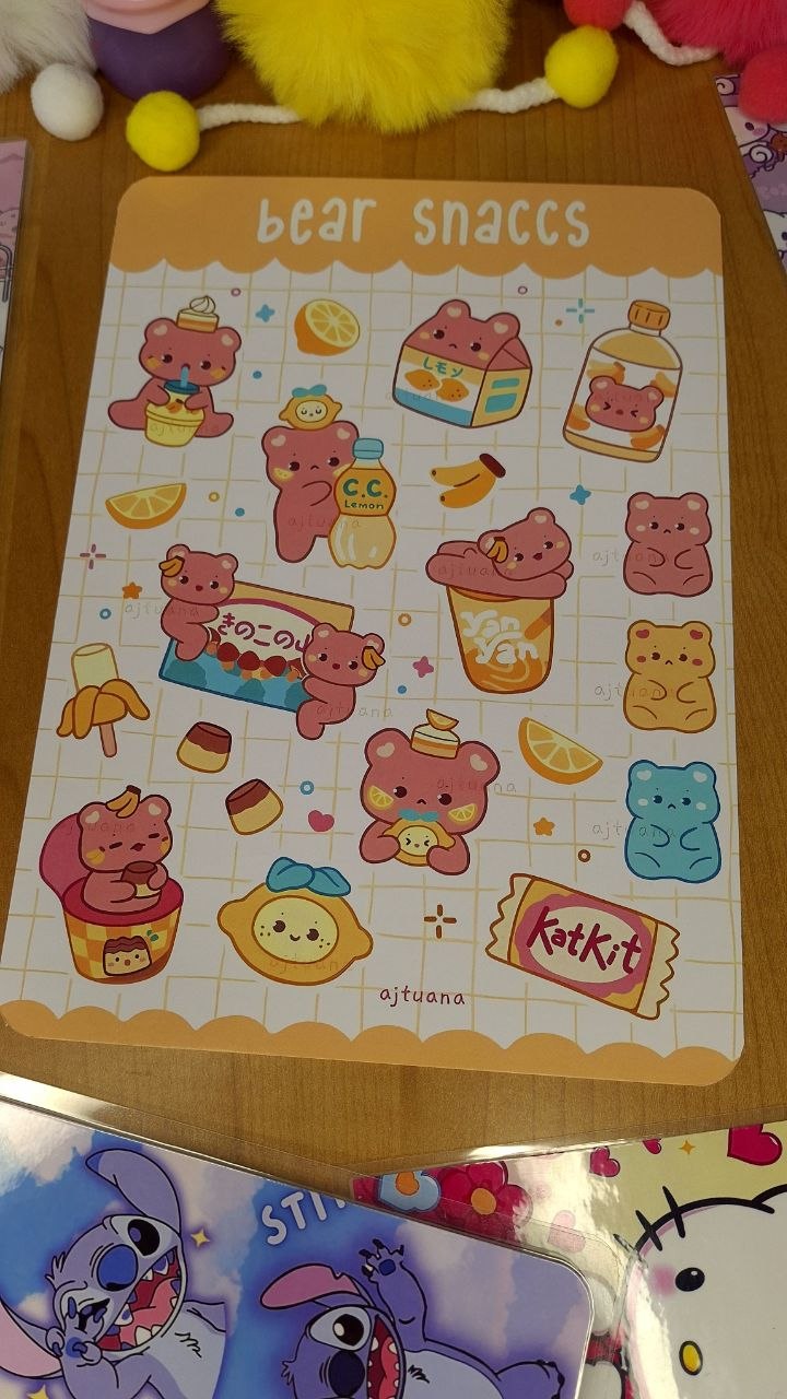 🎀🌸 Cute A4 Sticker Sheet 🌸🎀