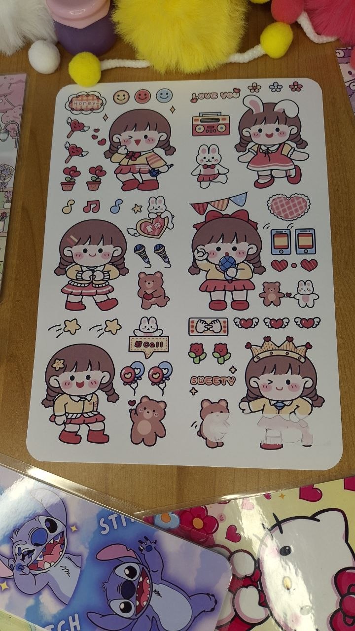 🎀🌸 Cute A4 Sticker Sheet 🌸🎀